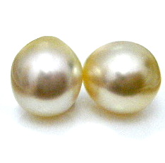 Gold South Sea 9.8mm Drop Pearl Pair